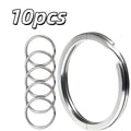10pcs 304 Stainless Steel Key Rings – 2.54 cm Flat Ring, Separated, for Home, Car & Men's Accessories Zpaxo 10pcs