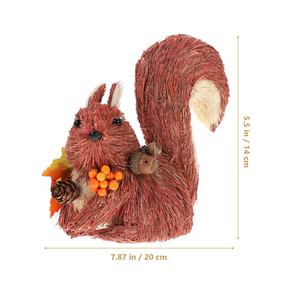 Wooden Squirrel Desktop Ornament Miniature Animal Decor Home Living