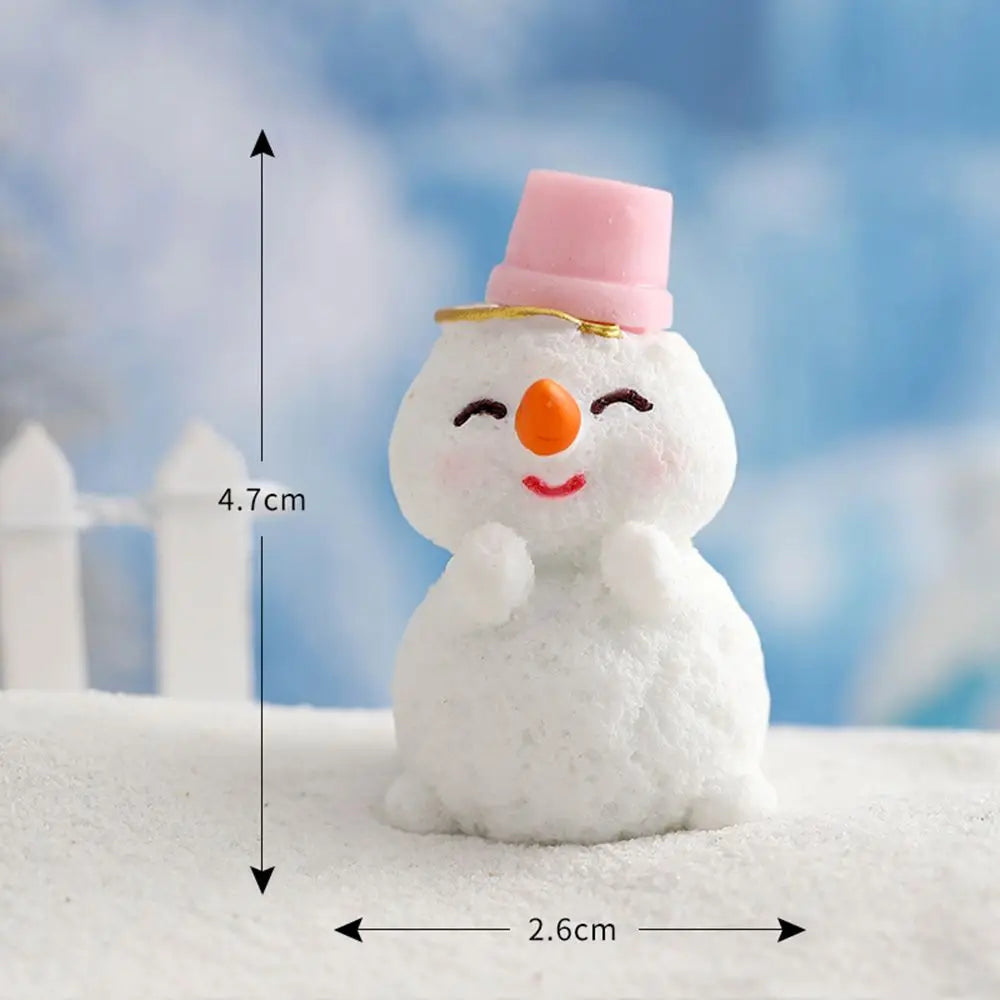 Snowman Bunny Resin Figurine | Micro Landscape Christmas Ornament Resin Figurine Zpaxo 17