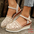 2026 Summer Women's Hollow Wedge Thick-soled Shoes Buckle Designer