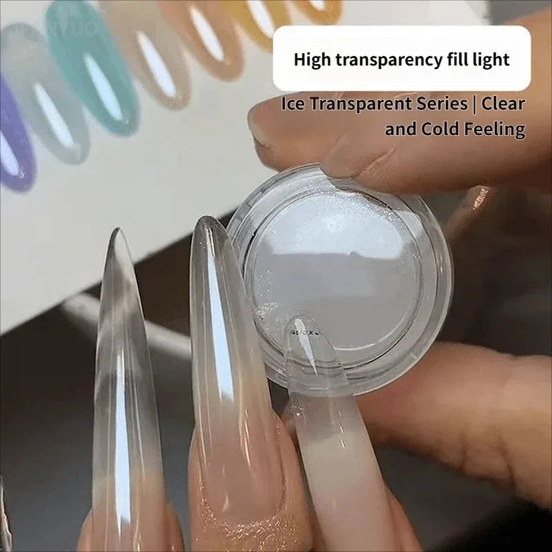 Nail Mirror Bright Plating Aurora Chrome Powder High Gloss Moonlight Pearl White Nail Art Rubbing Powder Manicure Pigment Decor Zpaxo