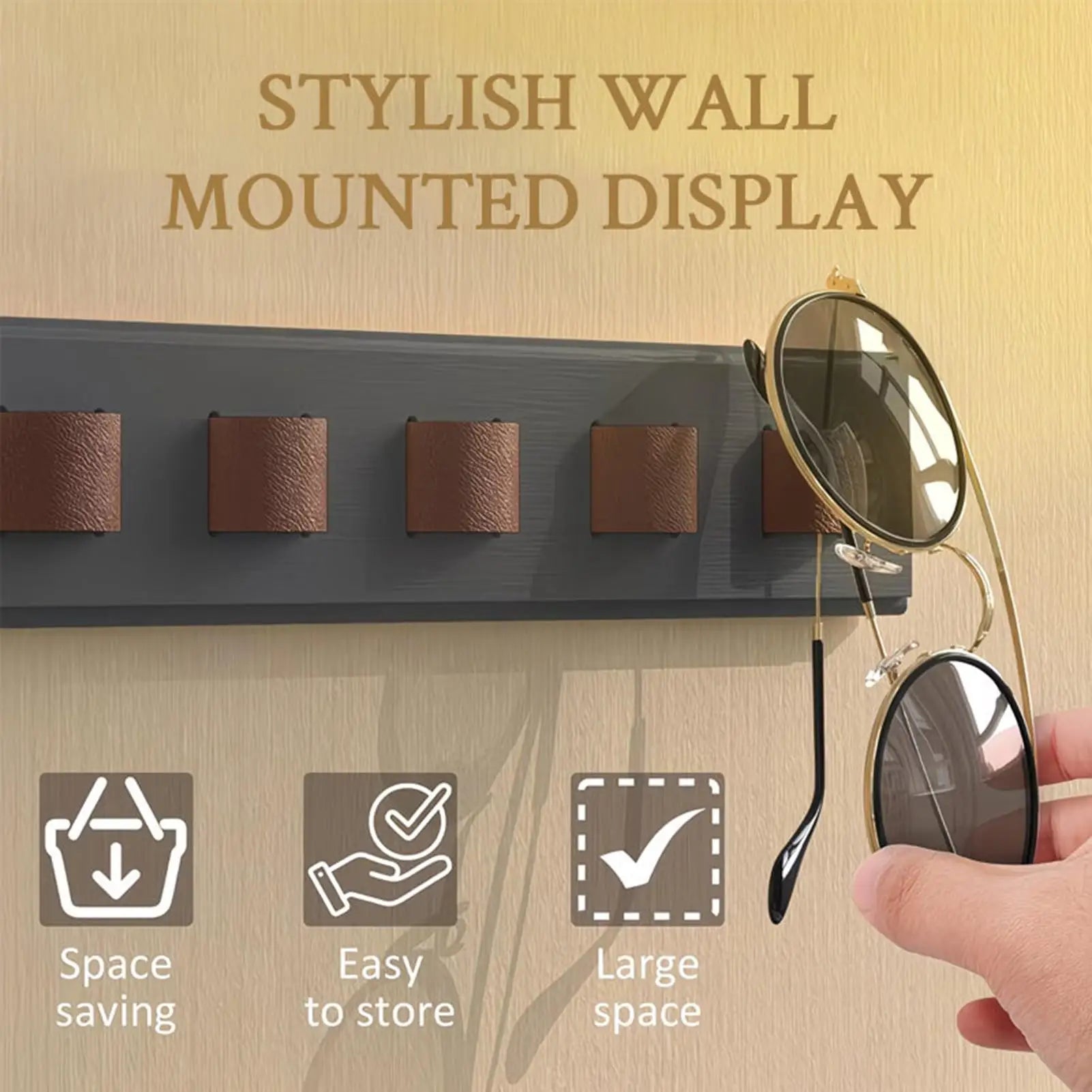 Sunglass Holder Wall Wooden Eyewear Storage Rack Sunglasses Home