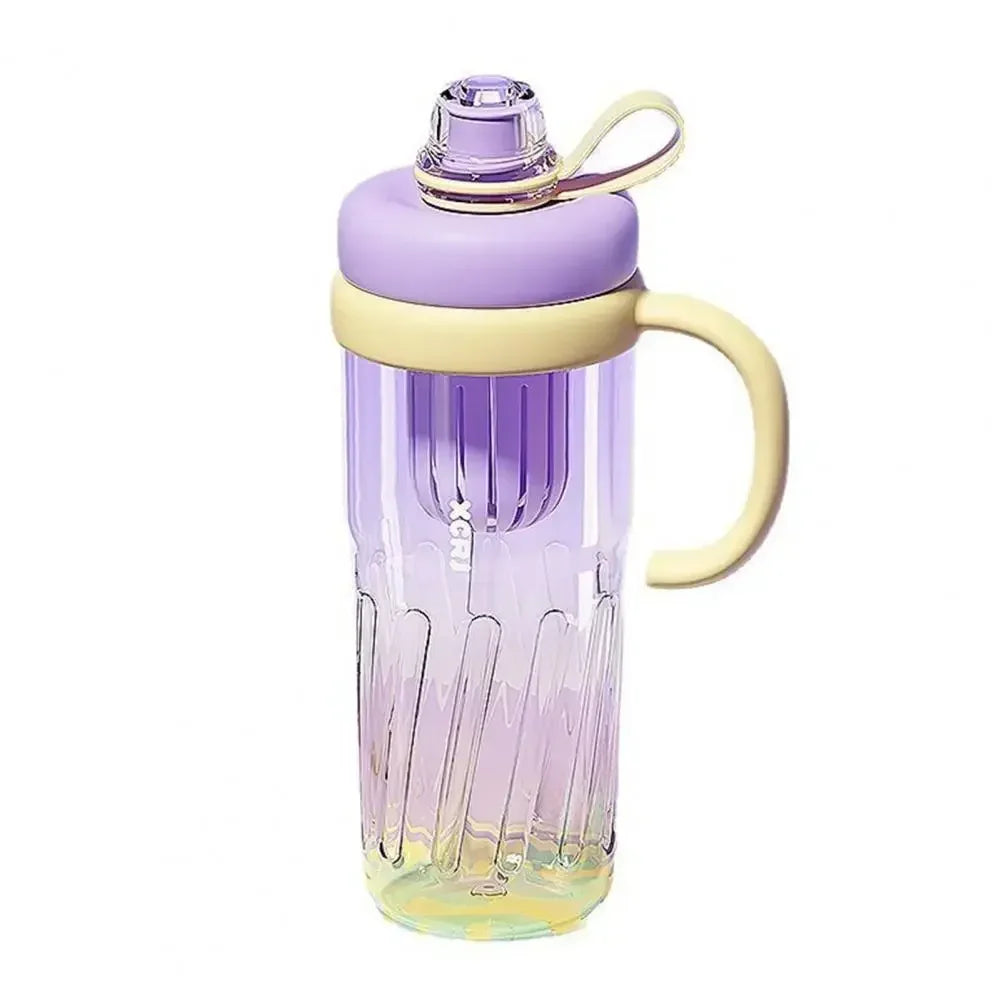 Summer Plastic Cup Large Capacity Plastic Straw Drink Coffee Cup Gradient Color Bottle with Time Marker Fitness Water Cups Hot Zpaxo 950ml Purple 950ml