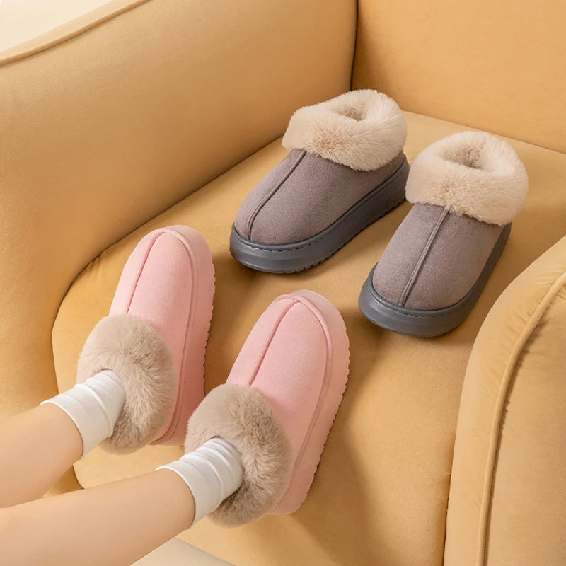 Winter Women Shoes Fashion Snow Boots Fluffy Plush Faux Fur Soft