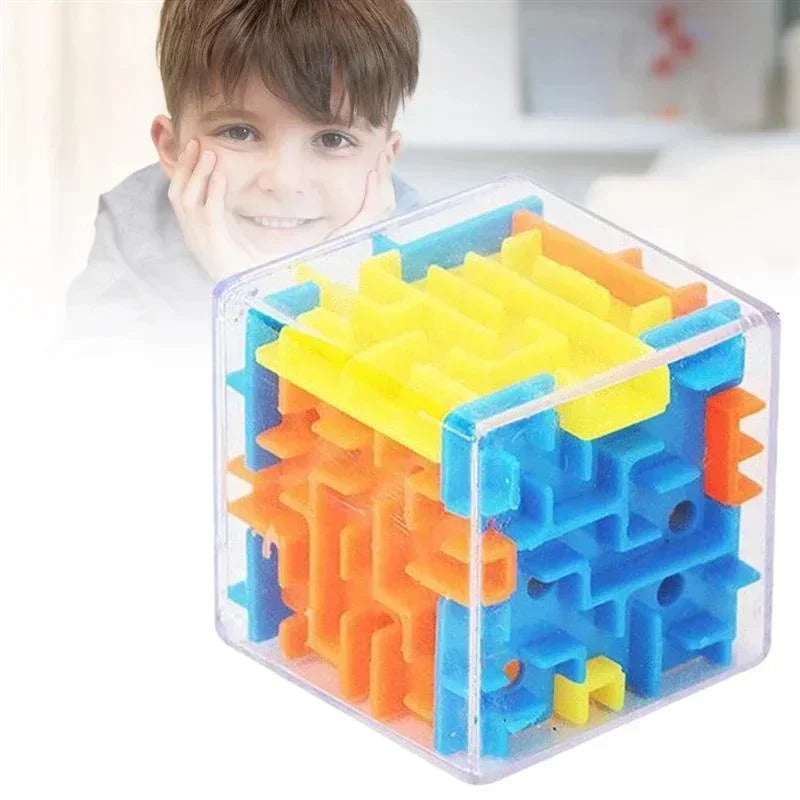 3D Maze Magic Cube Six-sided Transparent Puzzle Speed Rolling Ball
