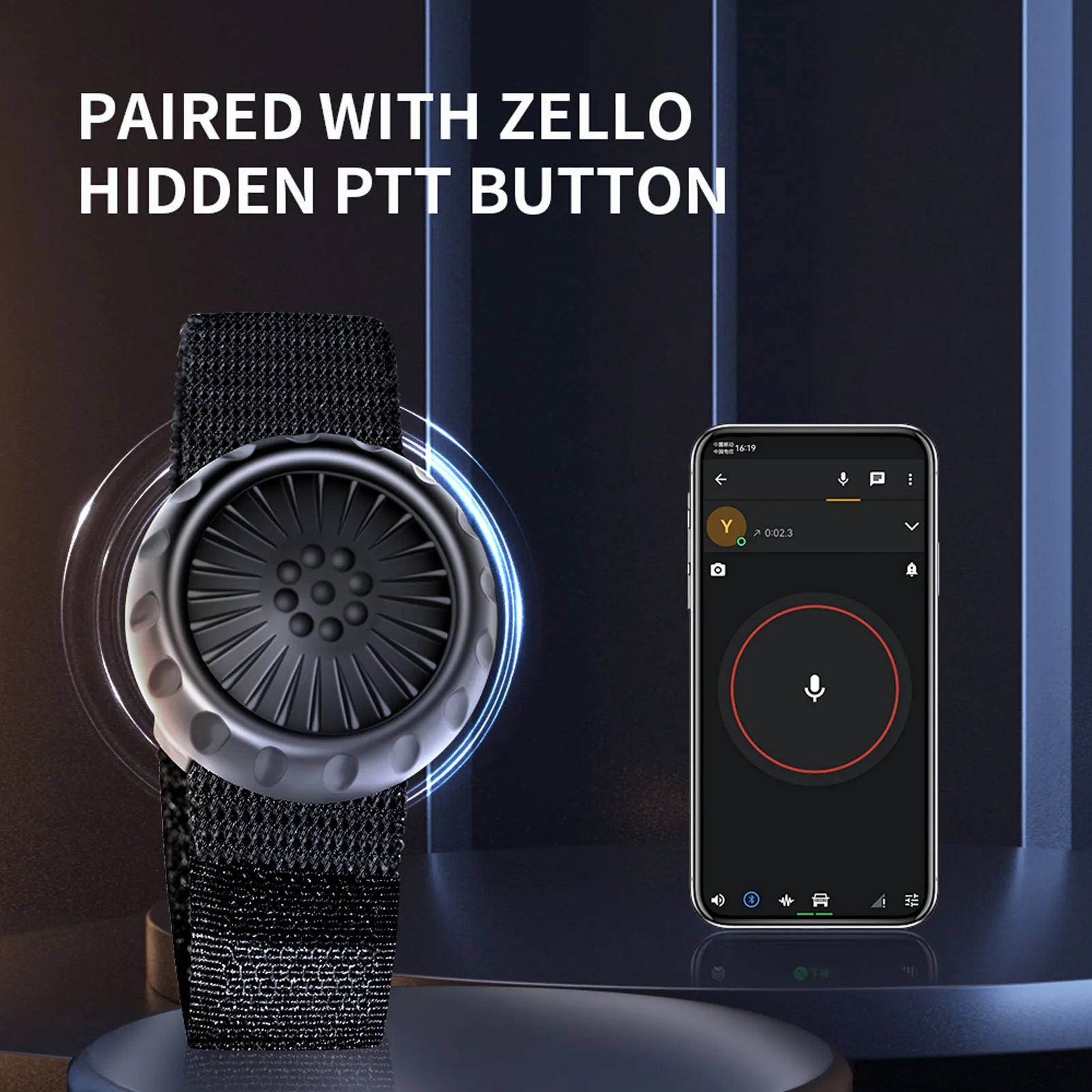 Wireless PTT Button Bluetooth 5 0 IP67 Waterproof Switch Zello IOS