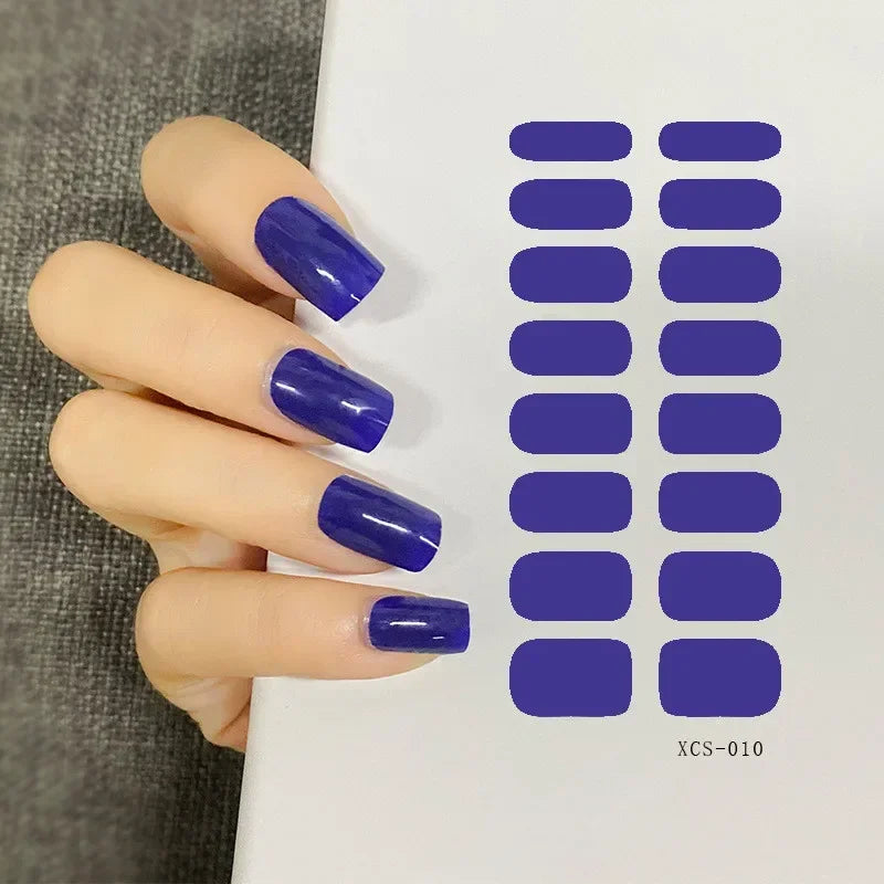 53 Colors Nail Polish Stickers Pure Color Strips Waterproof Adhesive Nail Full Sticker Environmental Protection DIY Nai Stickers Zpaxo XCS-010