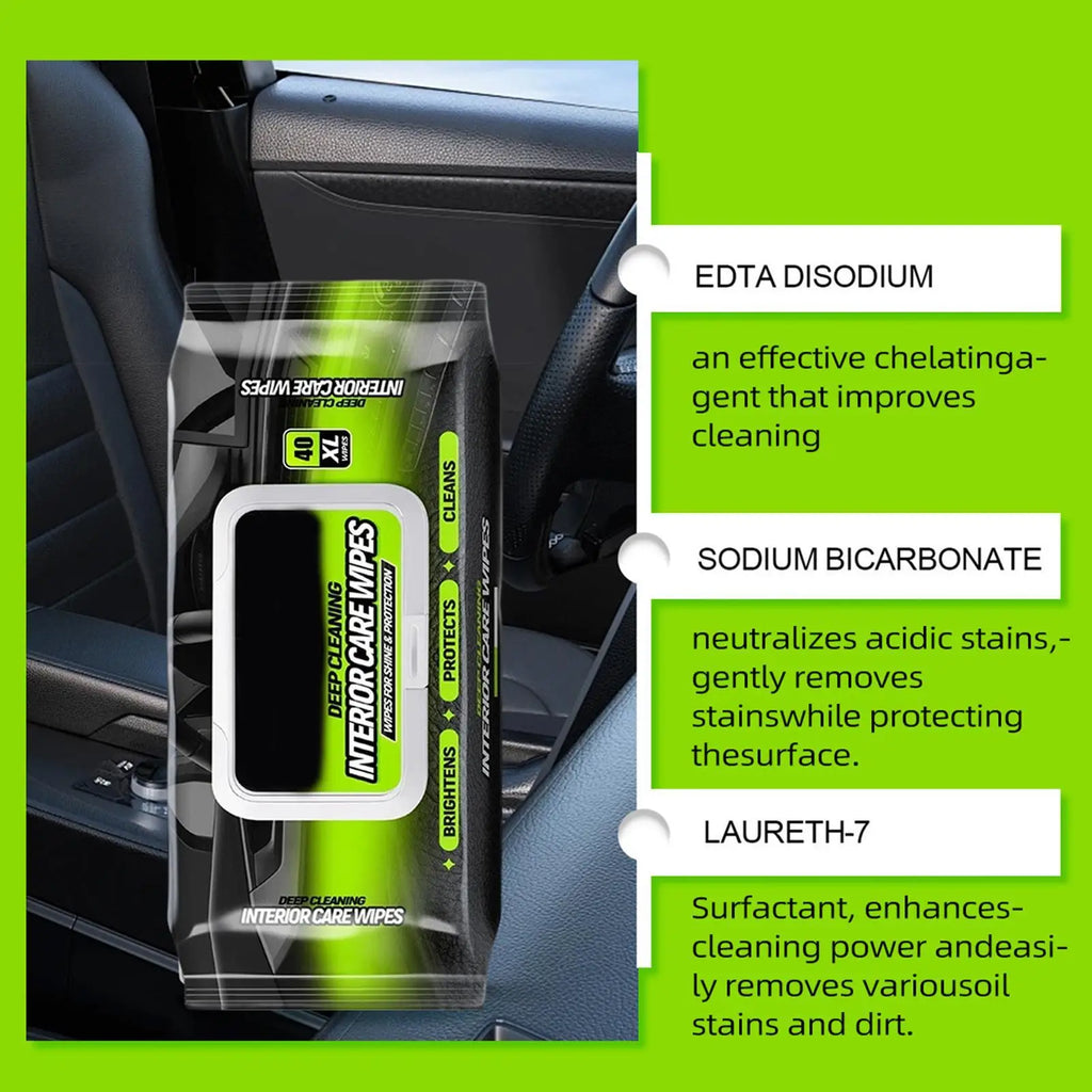 Car Interior Wipes All Purpose Leather Stain Remover Cleaner