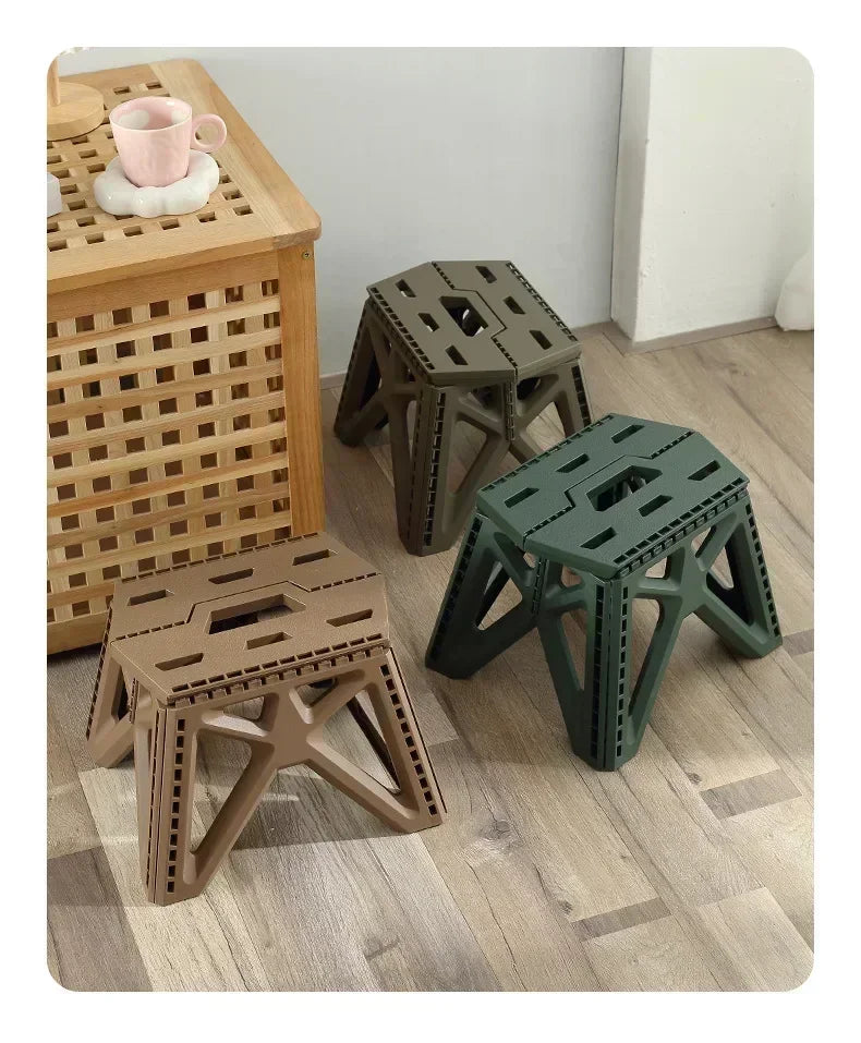 Portable Folding Stool Chair Multiple Uses Load Bearing Durable