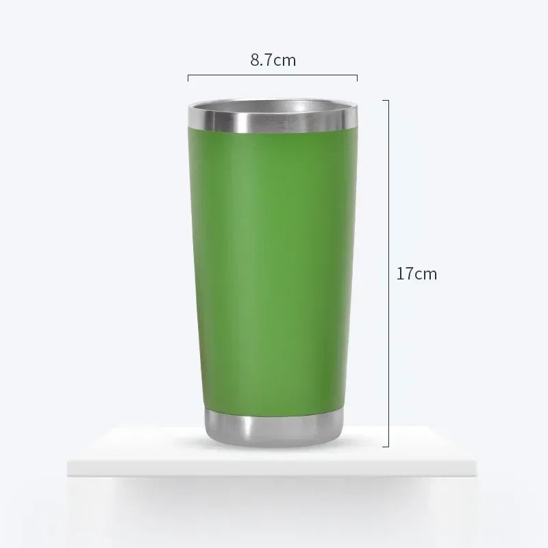 20oz High Color Double Layer Stainless Steel Insulated Cup Car Cup Ice Cream Cup Beer Cup Outdoor Portable Water Cup Zpaxo
