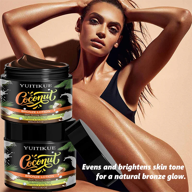 YUITIKUE Coconut Bronze Self-Tanning Lotion | Dark Tan No Sun Self-Tanning Lotion Zpaxo