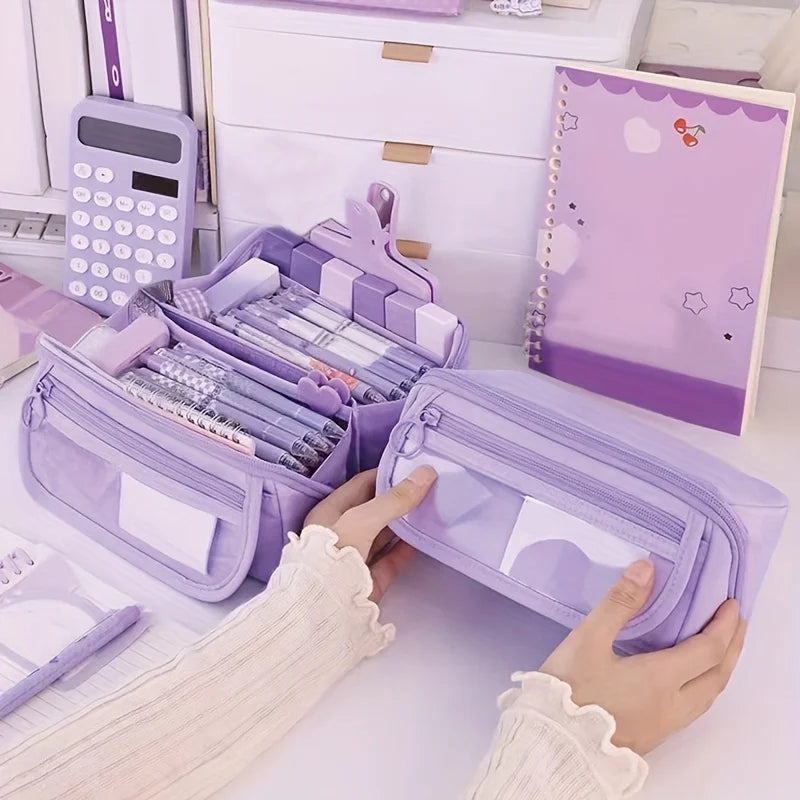 Large Capacity Pencil Case Durable Versatile Tabletop Storage Box