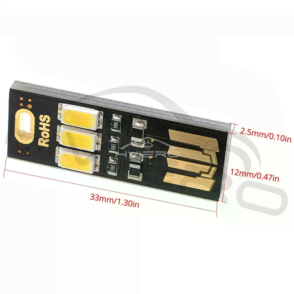 USB 3-LED Night Light Touch Dimmer – Warm White Portable Lamp USB Night Light Zpaxo