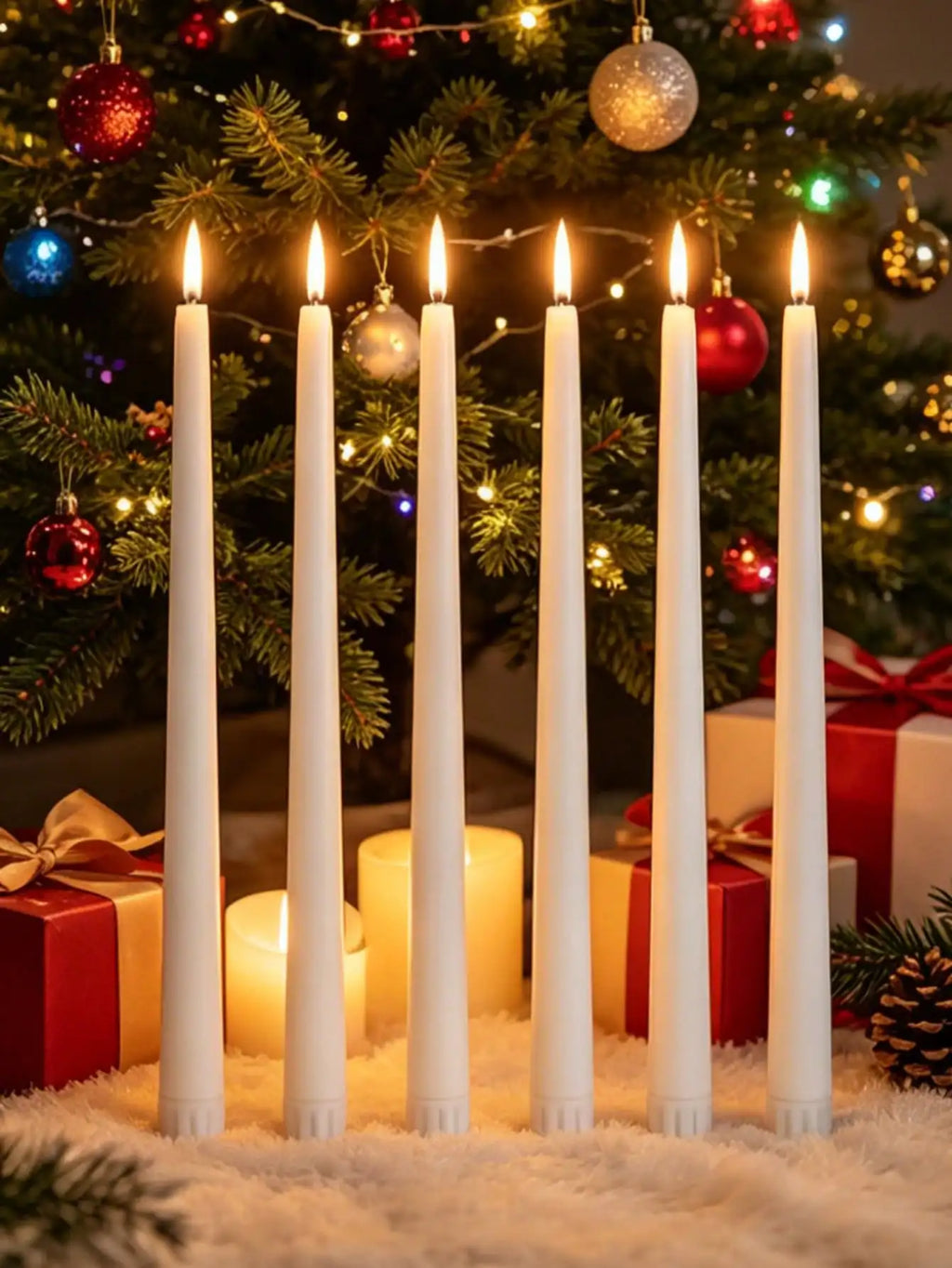 3-pack Flameless LED Candle Realistic Flame Holder Battery Powered