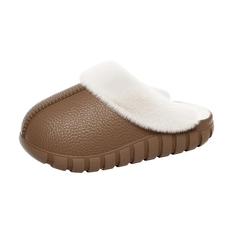 SHAJI Winter Warm Non Slip Indoor Home Slippers Removable Washable