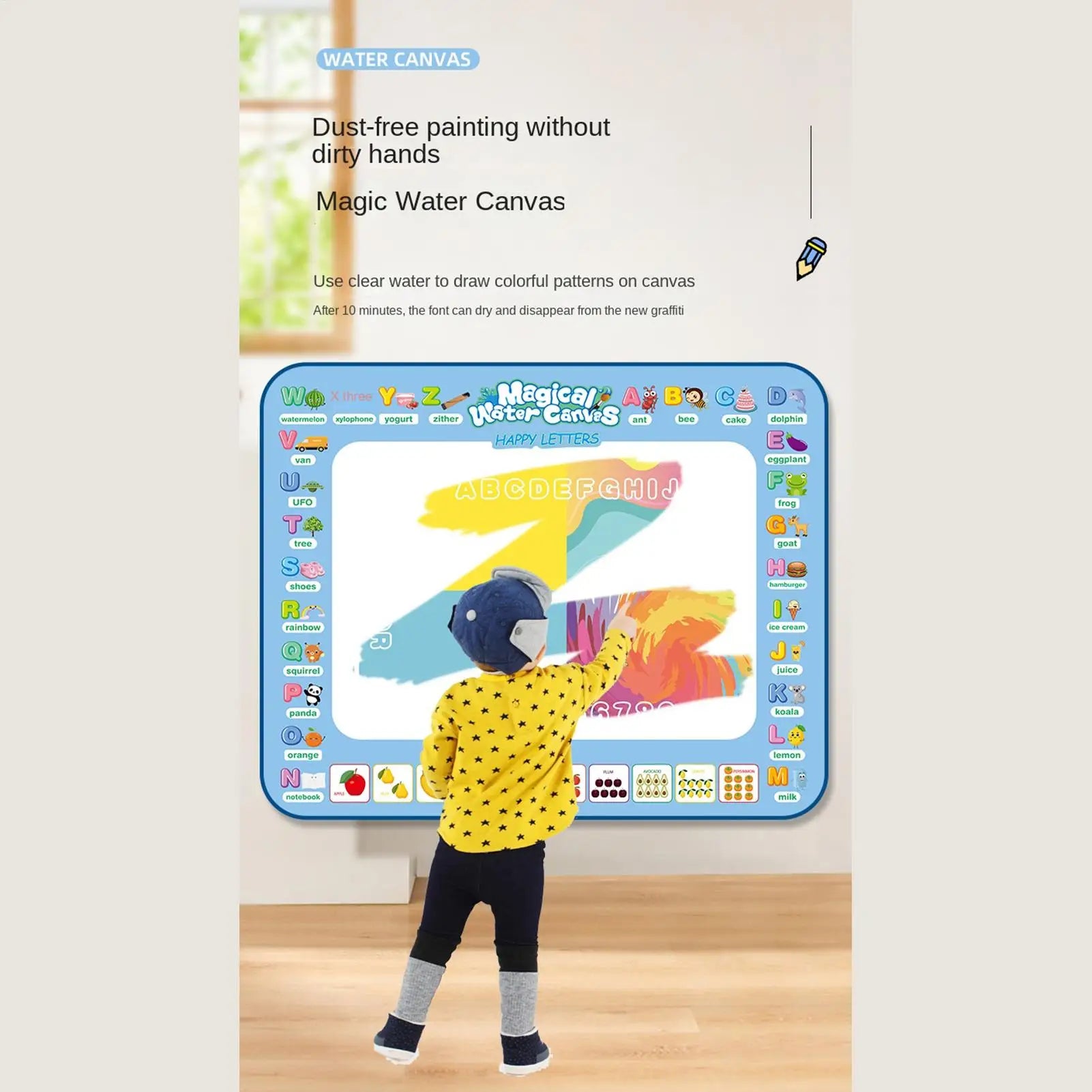 Water Coloring Mat Reusable Educational Art Craft Paint Girl Children Zpaxo