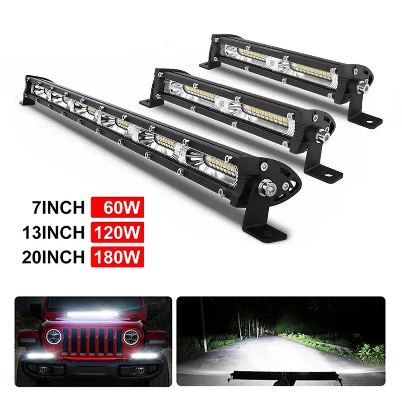 LED Work Light Ultra-thin Single Row Bar Suitable Off-road 4X4 Je-ep