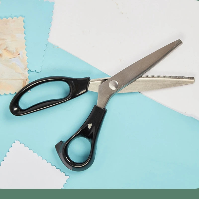 Tooth cloth scissors, triangular dog teeth, serrated tailor scissors, handmade lace scissors, curved wave scissors Zpaxo