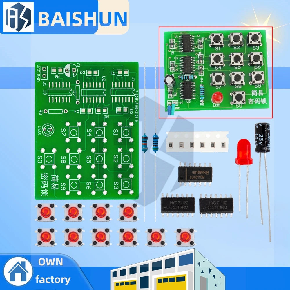 DIY Multifunctional Electronic Password Lock Kit, Electronic Experiment Learning Module for Students Zpaxo