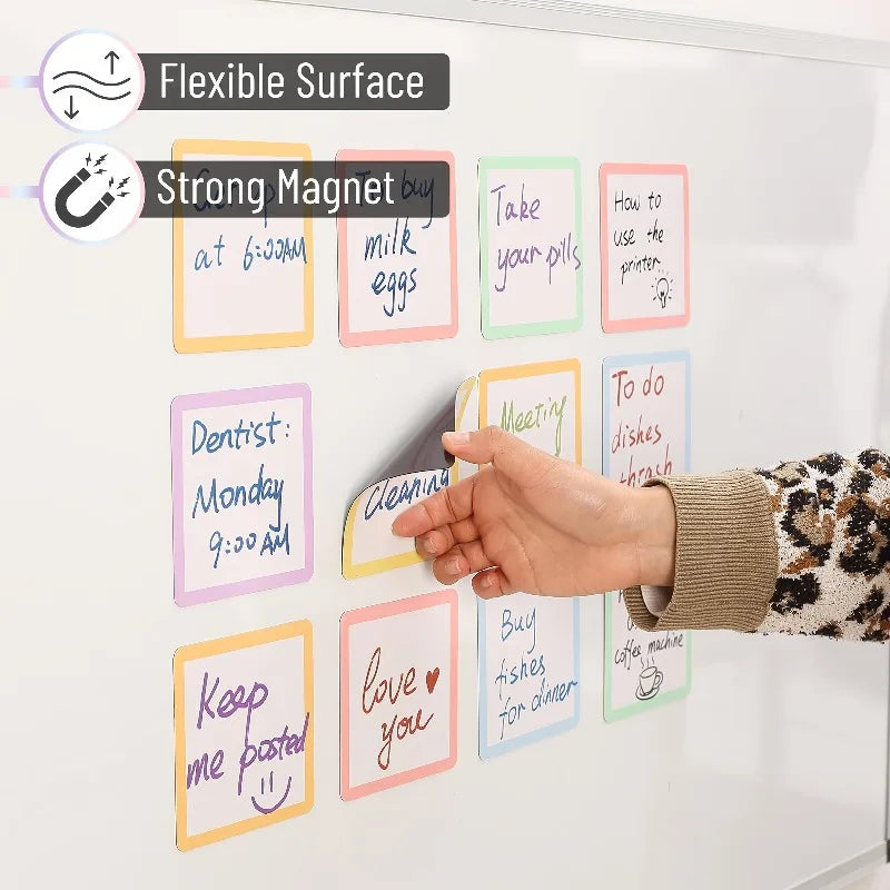 Reusable Magnetic Whiteboard Notes Marker Dry Erase Sticky Labels