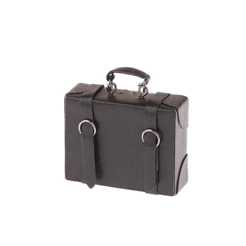 ▶1:12 Dollhouse Miniature Leather Luggage Trunk Suitcase Vintage Hand Bag Briefcase Home Model Decor Toy Doll House Accessories Zpaxo A