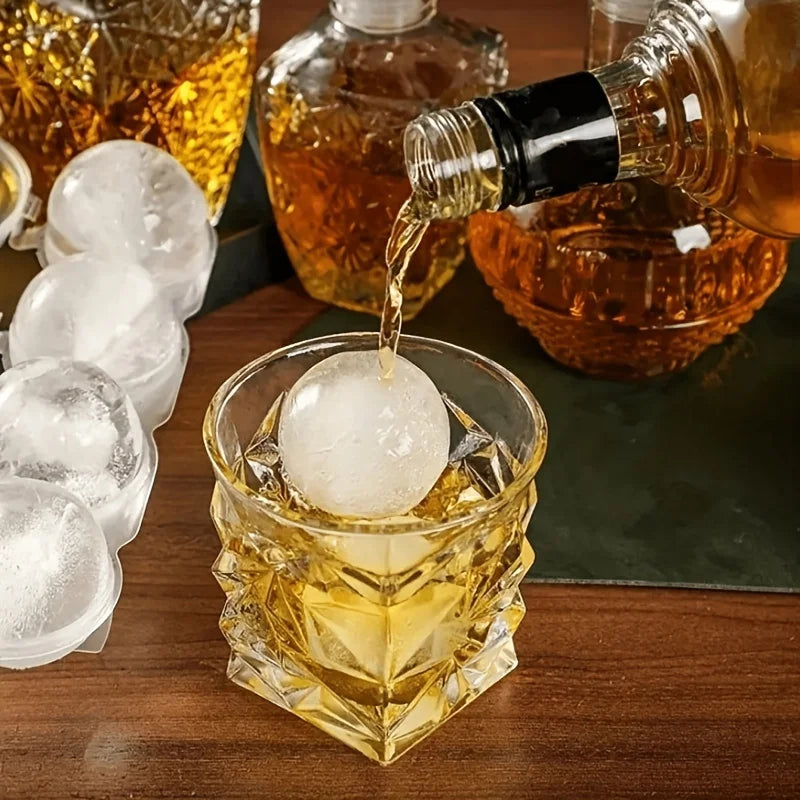 Round Ice Ball Maker Tray Polypropylene Sphere Mold Whiskey Home Bars