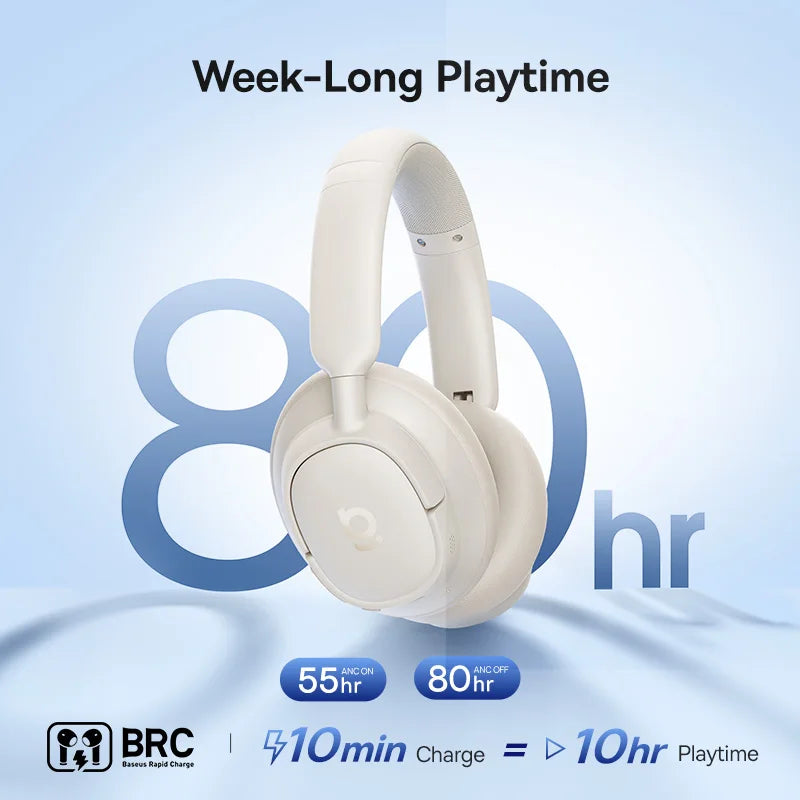 Baseus Bass EH10 NC Wireless Headphones Bluetooth 6 0 Noise Canceling