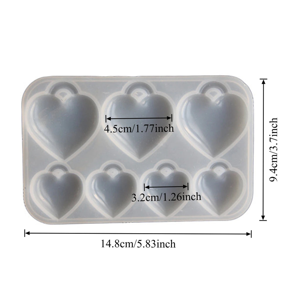 3D Heart Pendant Silicone Mold – Resin DIY Jewelry Craft Kit
