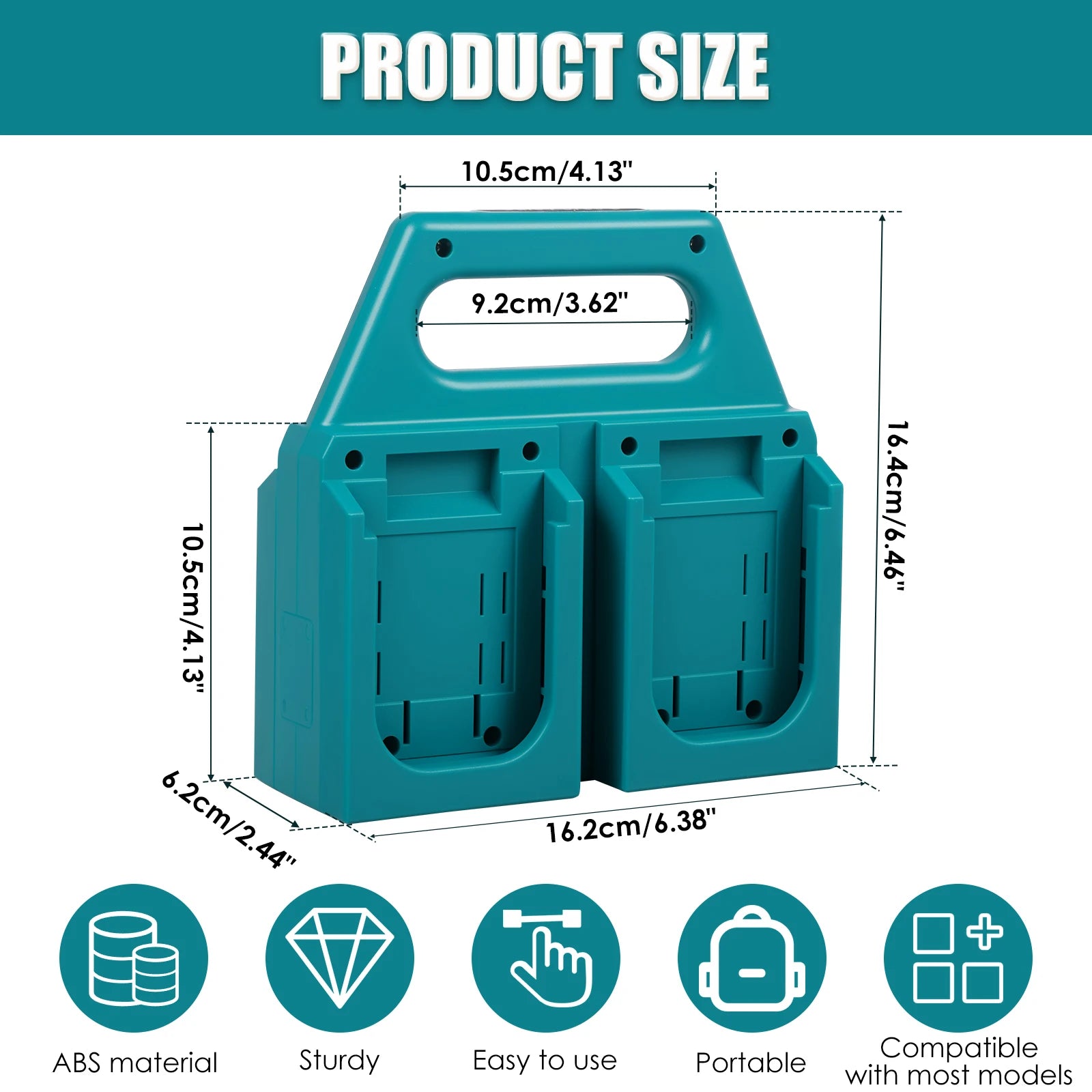 6/4 Slot Battery Storage Holder for Makita 18V/14.4V Fits BL18/BL14 Batteries Portable and Rugged Battery Organizer for Workben Zpaxo 4 Slot