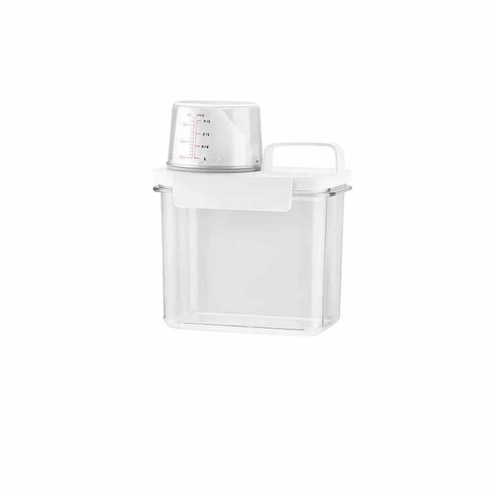 Airtight Laundry Detergent Dispenser Powder Storage Box Clear Washing Powder Liquid Container with Lids Jar Zpaxo Transparente 1100ML