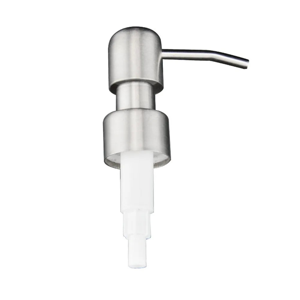 Fashion Stainless Steel Soap Pump Head Reusable Replaceable Shampoo Zpaxo E
