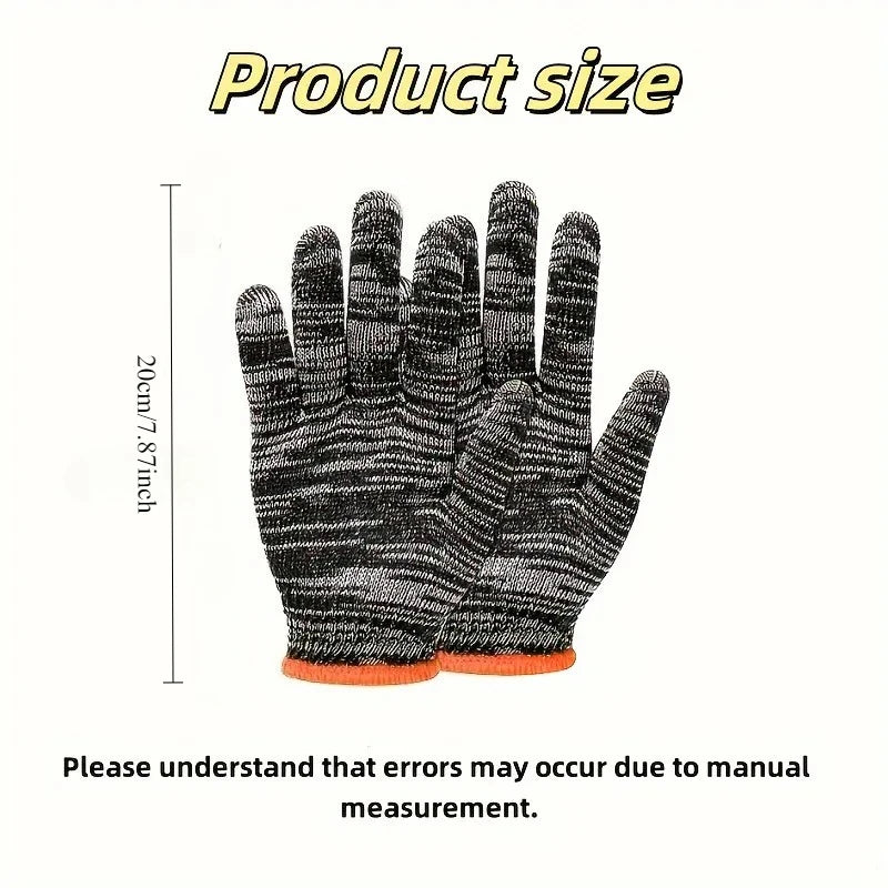 Nylon Work Gloves Non-Slip Wear-Resistant | 3, 6 or 12 Pairs