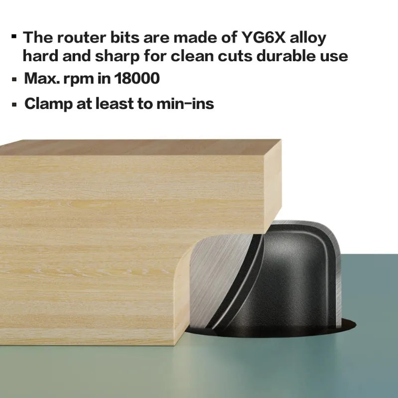 Double Arc Round Bottom Wood Router Bit – 1/2" Shank