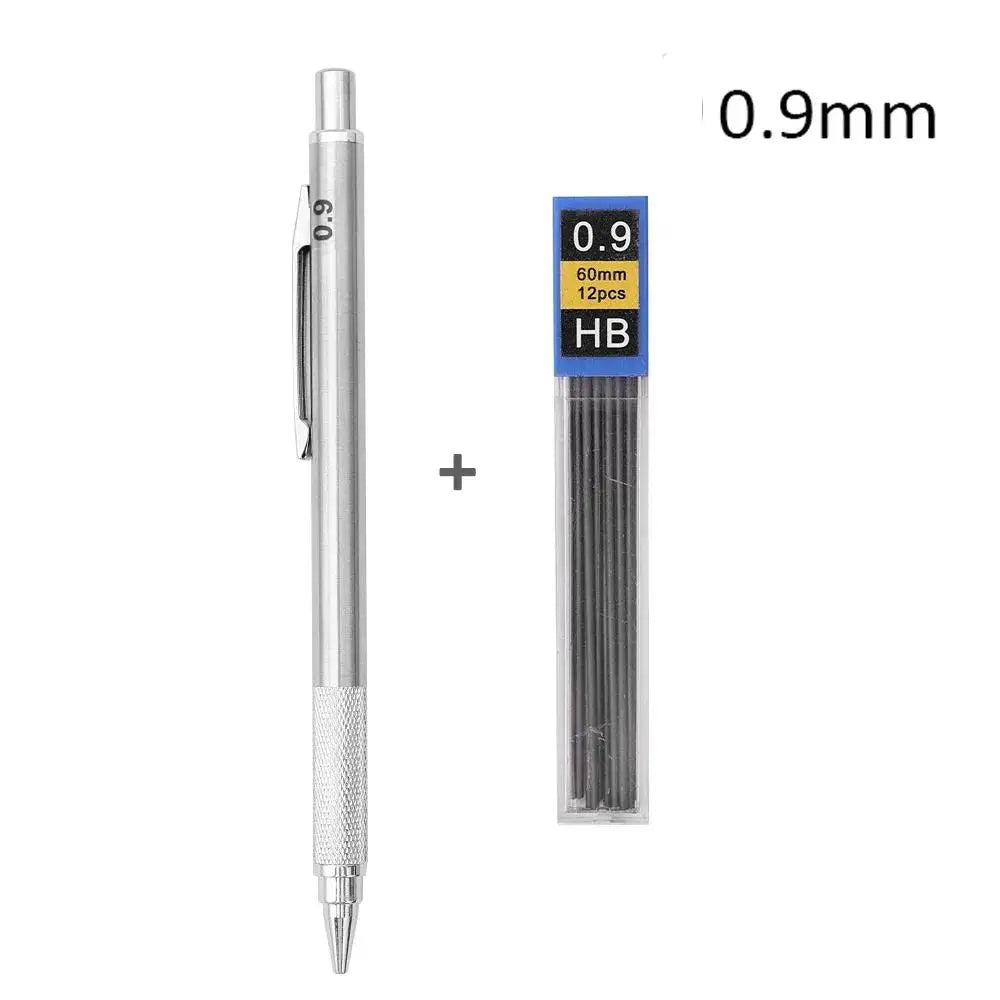 Mechanical Pencil 0.3 0.5 0.7 0.9 1.3 2.0mm 3.0mm Low Center of Gravity Metal Drawing Special Pencil Office School Art Supplies Zpaxo 1Pc 0.9mm Pencil