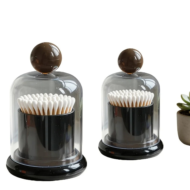 1 Acrylic Swab&toothpick Holder Dustproof Dome Lid Minimalist Nordic