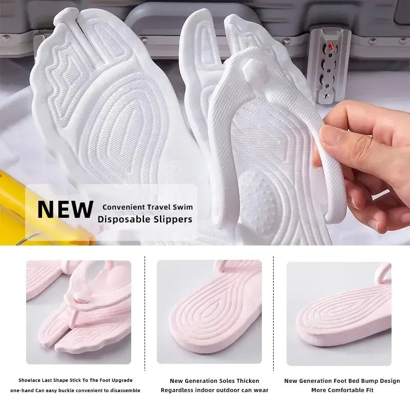 1pair Travel Folding Slippers Portable Anti-slip Hotel Bath 1 Pair