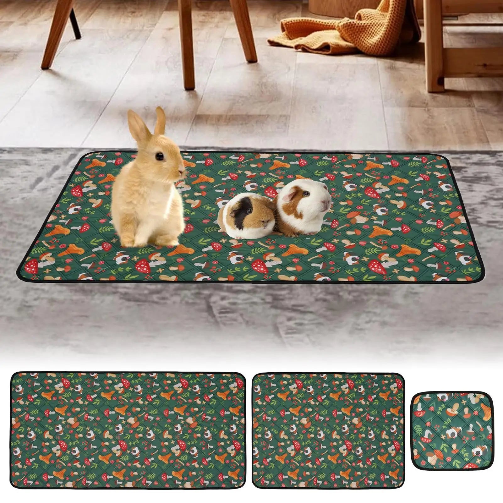 Washable Guinea Pig Cage Liner Soft Bedding Mat Small Animal Reusable