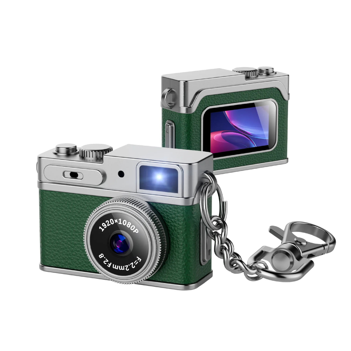 G1 Mini Thumb Camera With Screen Camera 1080P Video Portable Travel Vlog Camera Supports SD Card for Kids Keychain Cam 2026 NEW Zpaxo Green Camera Add 8G