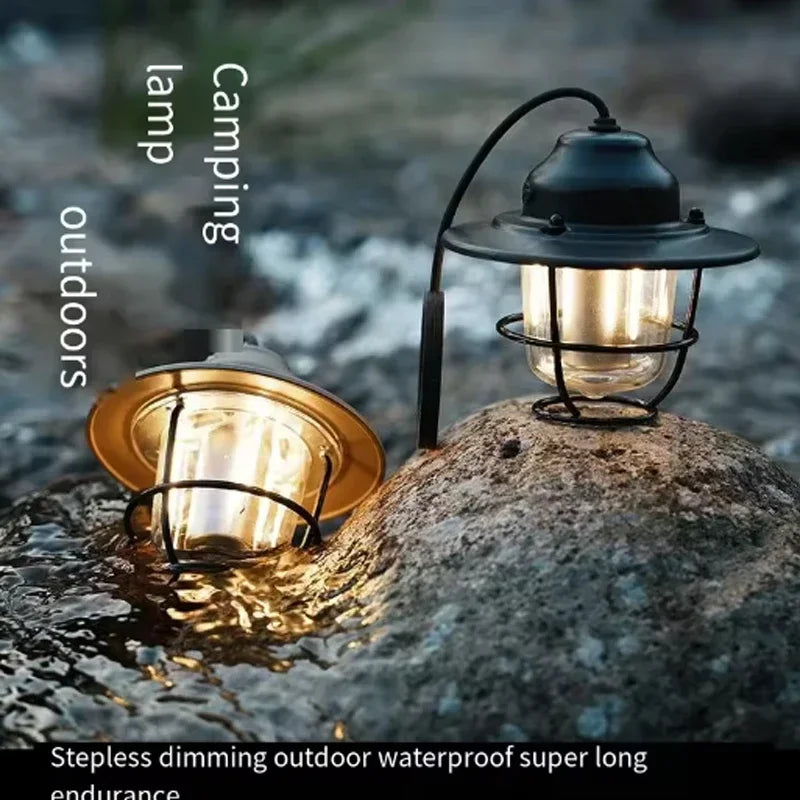 ESMARTER Retro Portable LED Camping Lantern – Multicolour