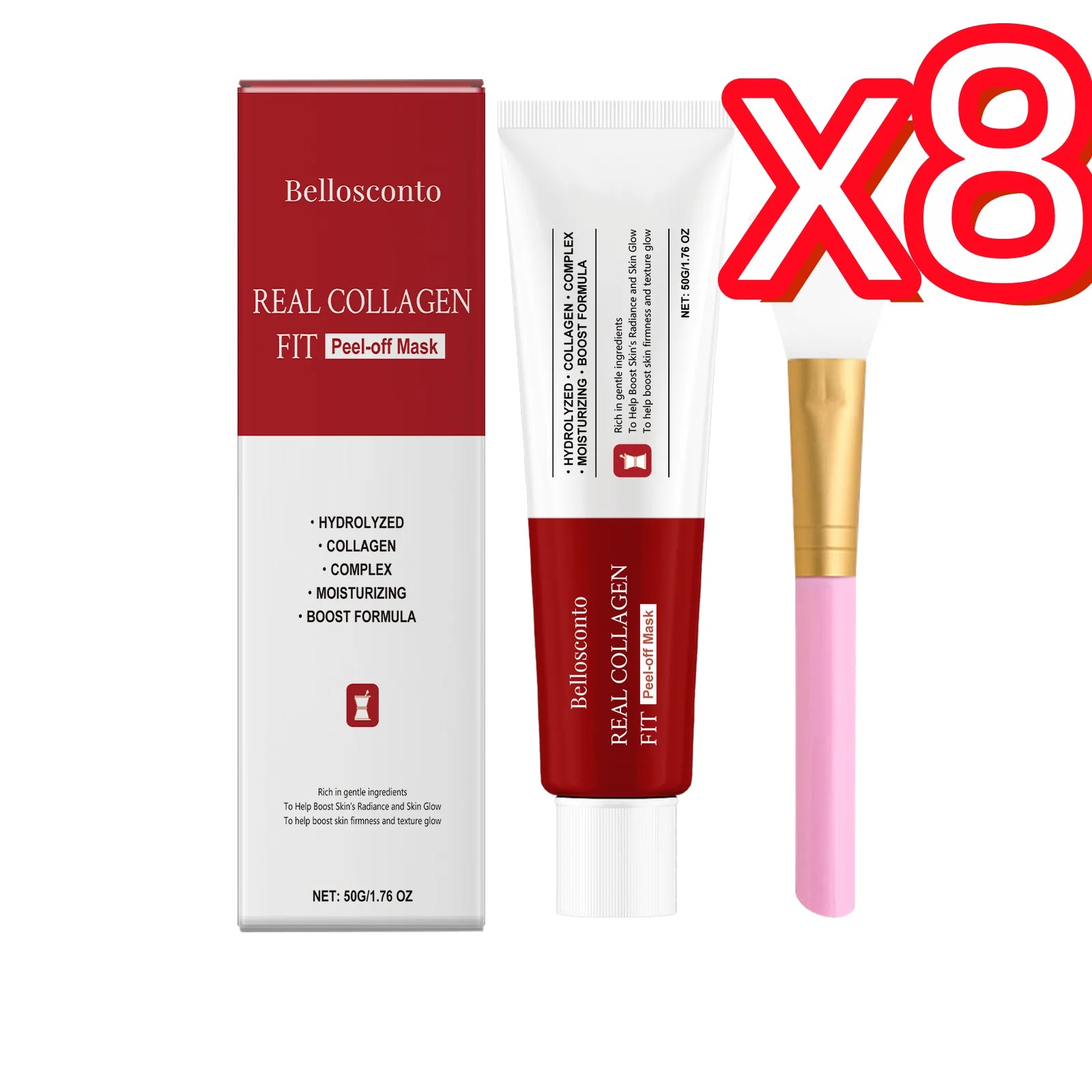Collagen Peel Off Mask – Blackhead Removal & Skin Brightening Peel Off Face Mask Zpaxo 1set Boxed x 8