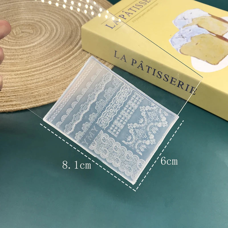 Lace Silicone Mold Nail Art Ultra-thin 3D French Rose Lattice Pattern Zpaxo 193