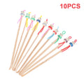 10 Bamboo Ear Cleaning Spoon Cartoon Head Earwax Removal Skid Zpaxo 10pcs