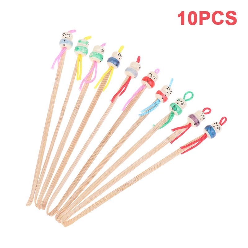 10 Bamboo Ear Cleaning Spoon Cartoon Head Earwax Removal Skid Zpaxo 10pcs