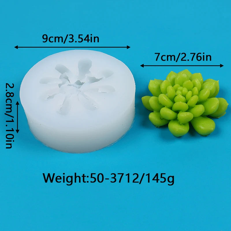 Succulents Candle Silicone Mold 3D Cactus Succulent Plants Soap Aroma