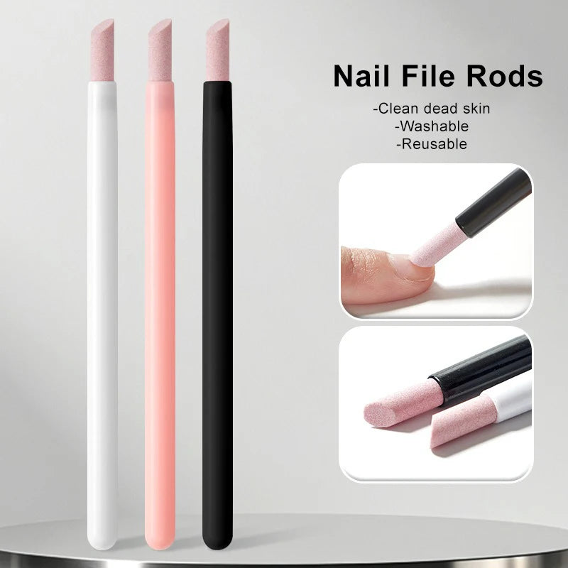 1 Nail Art Quartz Grinding Pen Cuticle Rod Dead Skin Remover UV Gel