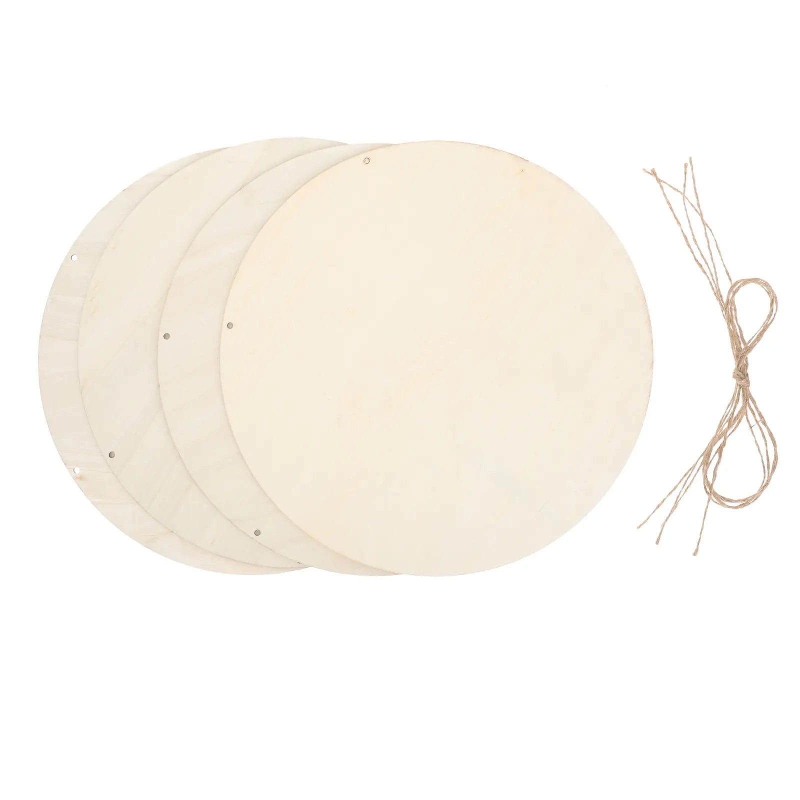 4Set Wooden Round Blank DIY Painting Plaques Hanging Wood Signs Unfinished DIY Wood Slice Art Supplies Craft Boards