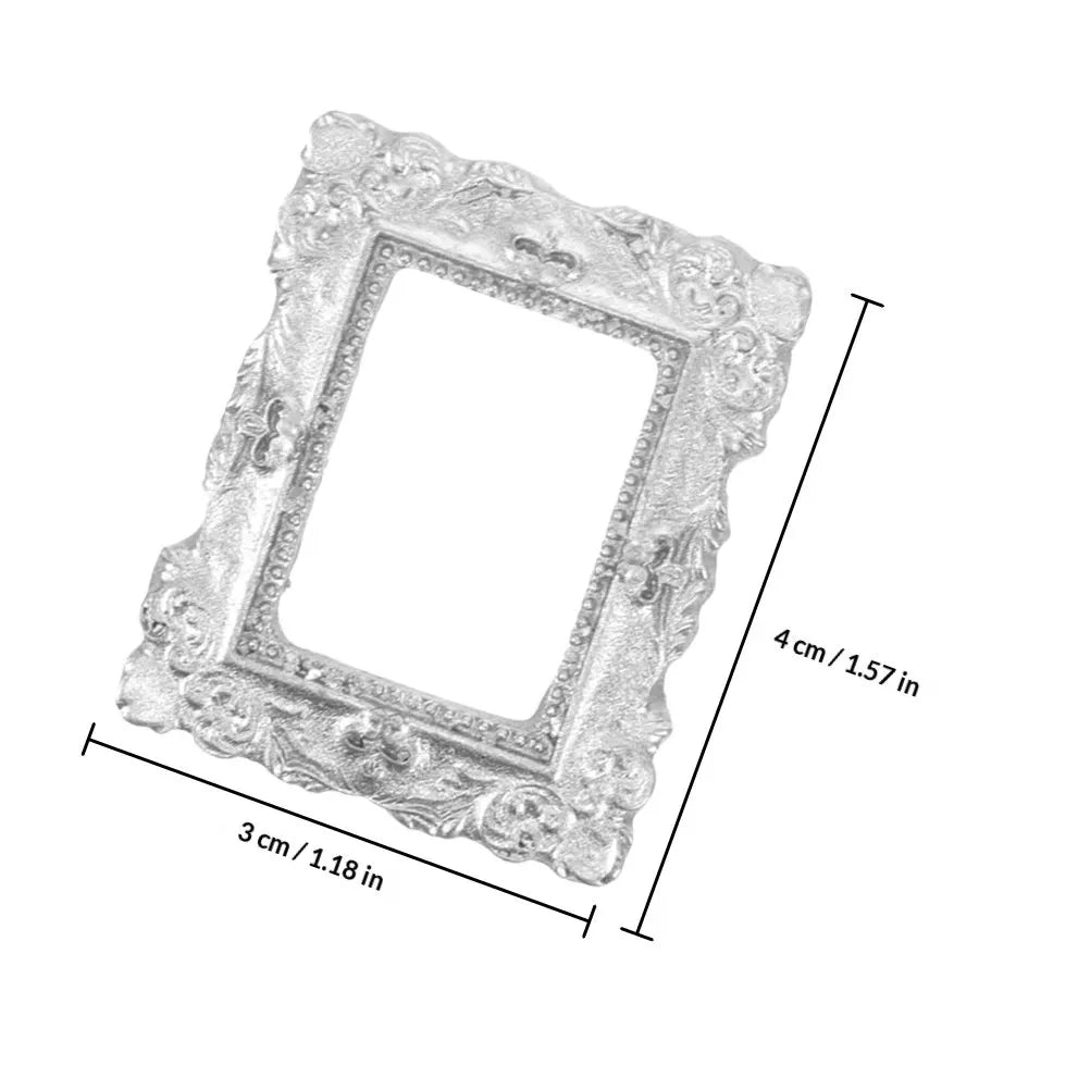 Cream Shell Resin Miniature Picture Frames Vintage Small Decorative Zpaxo Silver