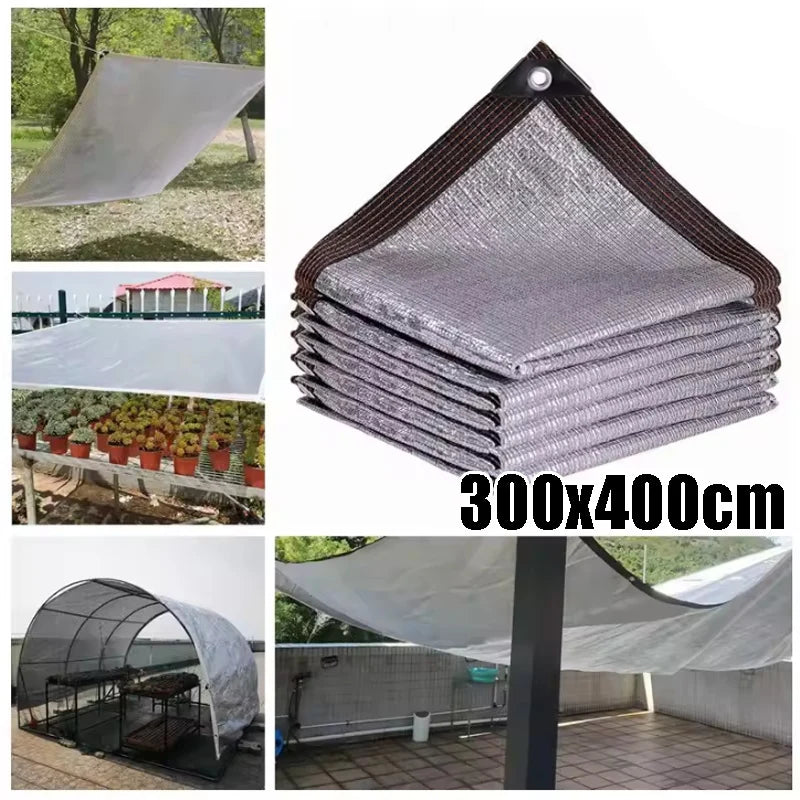 3x4m Aluminum Foil Sun Shade Net UV Protection Heat Insulation Roof