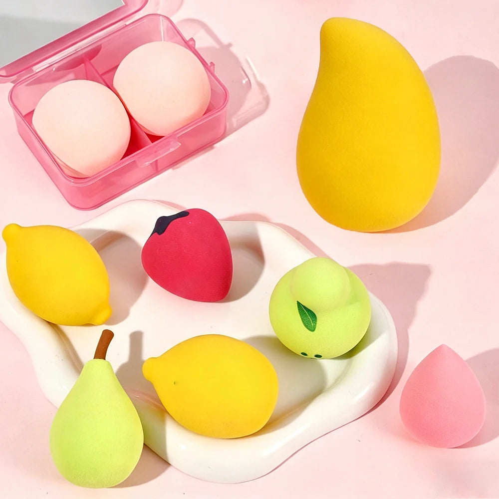 Mango Shape Soft Makeup Sponge Blender Face Beauty Cosmetic Fruit Powder Puff Expanding Water-Activated Blender Make Up Tools Zpaxo