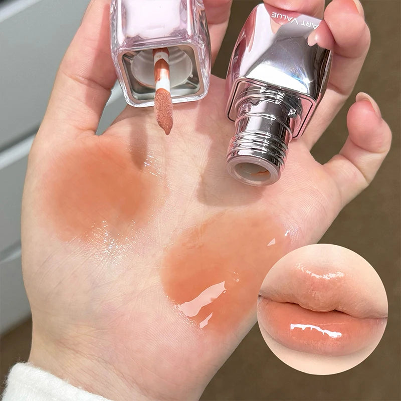 Transparent Powder Gloss Lip Mirror Moisturizing Long-lasting